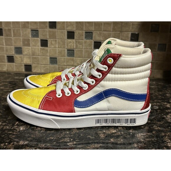 LIKE NEW VANS Womens 6.5 ComfyCush Old Skool SK8-Hi Retro Mart Barcode Sneakers - Picture 4 of 8